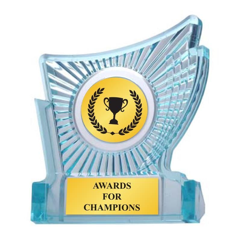 Acrylic Plaque 61816 Clear Blue - Emico Trophy Official