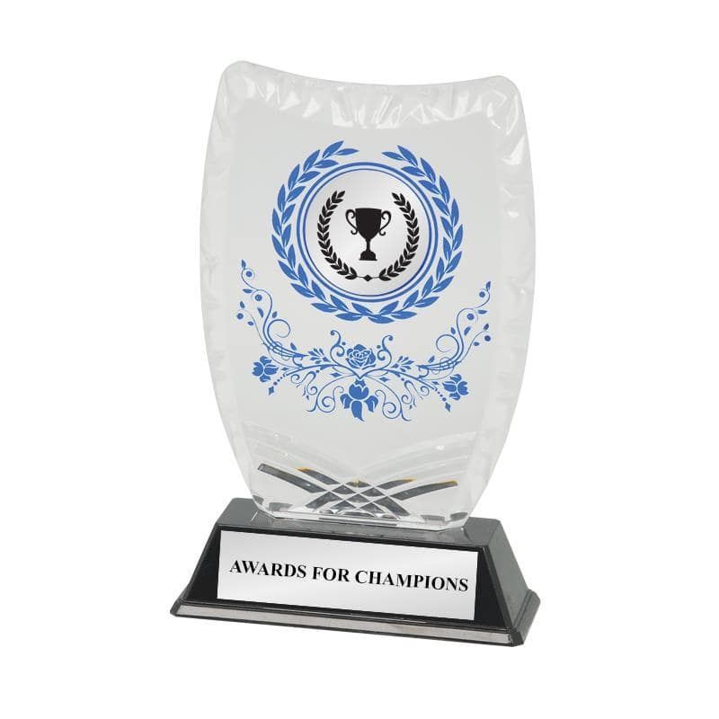 Acrylic Plaque 61816 Clear Blue - Emico Trophy Official